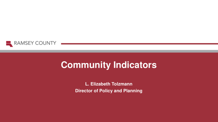 community indicators