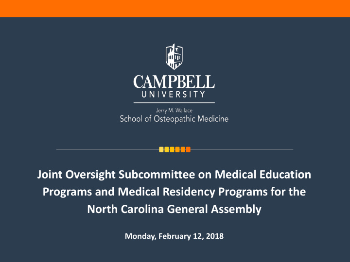 joint oversight subcommittee on medical education