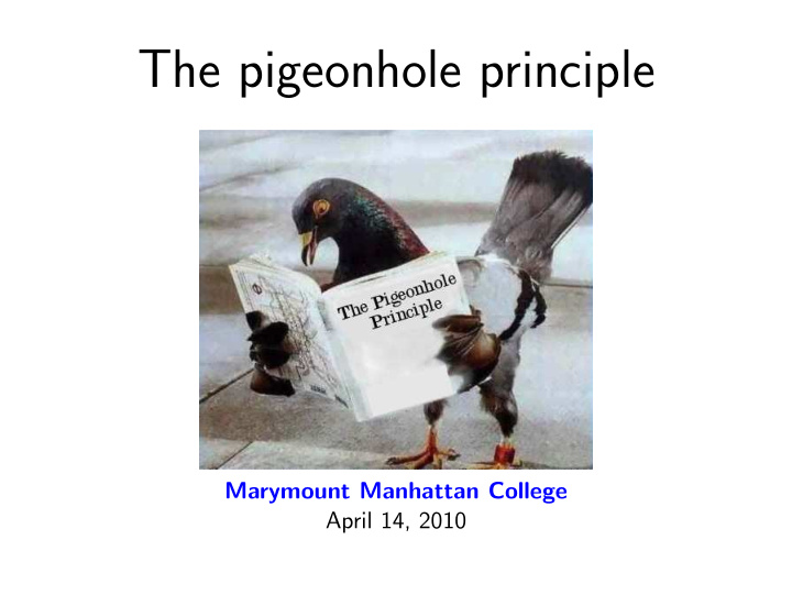 the pigeonhole principle