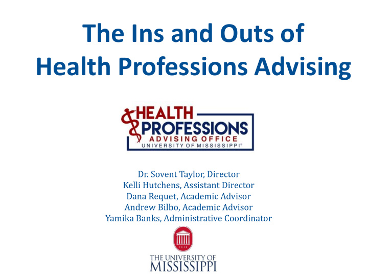 health professions advising