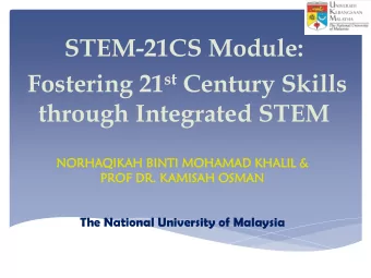 STEM-21CS Module: Fostering 21 st Century Skills  through Integrated STEM  NORHAQIKAH B  BINTI MO