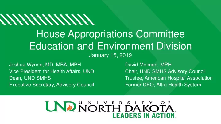 house appropriations committee education and environment