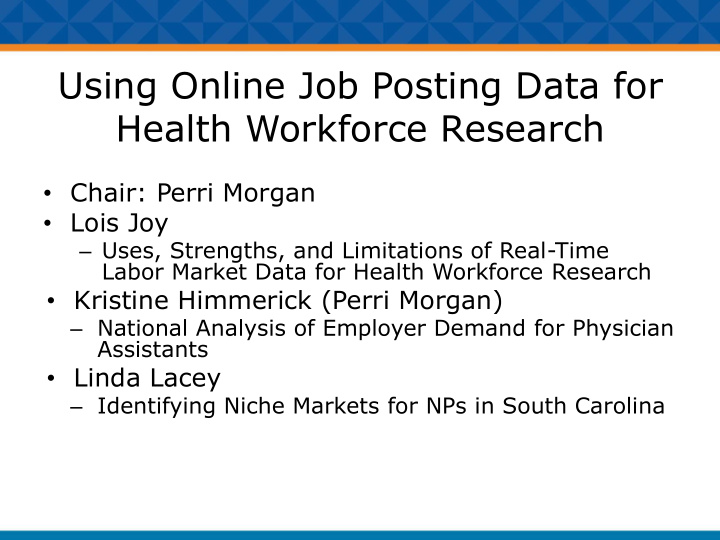 using online job posting data for