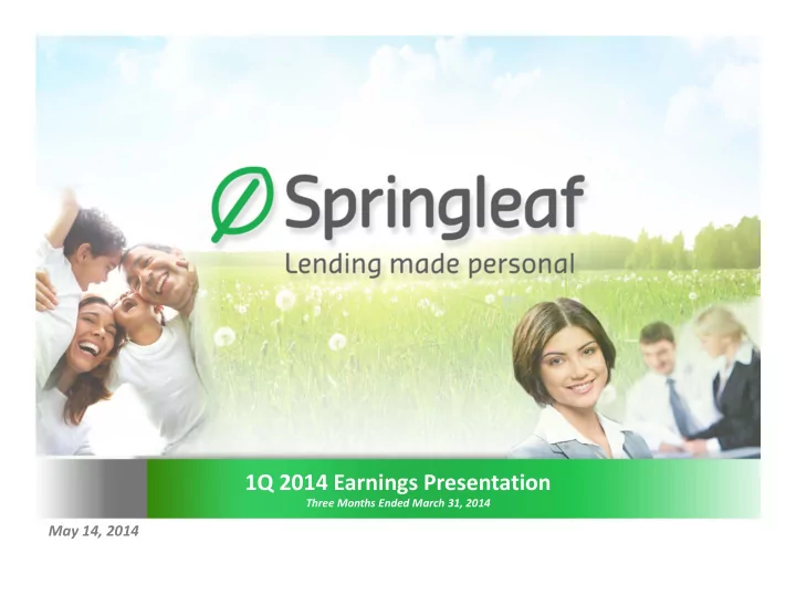 1q 2014 earnings presentation
