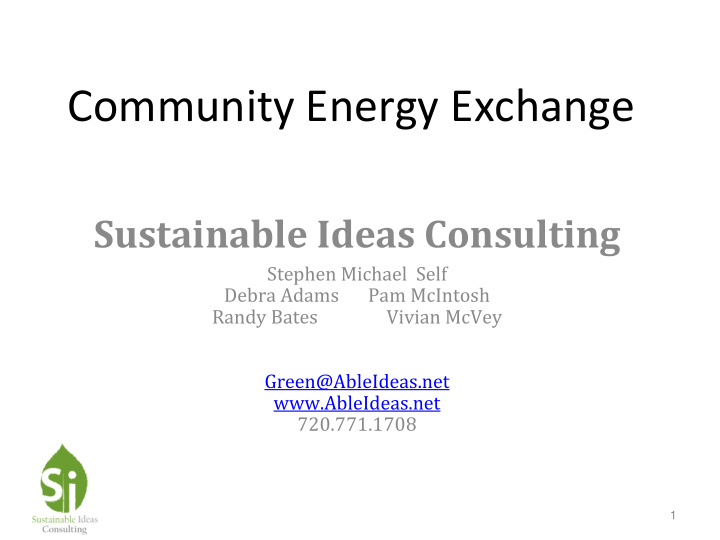 community energy exchange