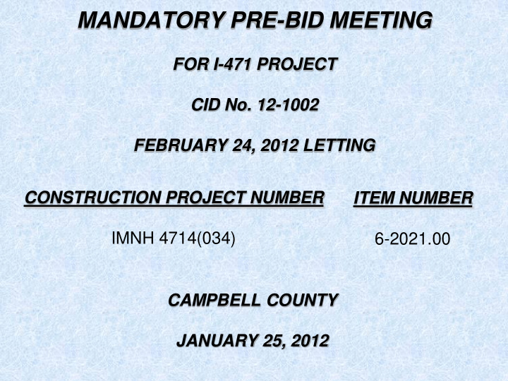 mandatory pre bid meeting