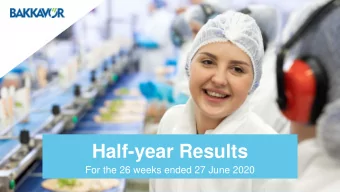 Half-year Results  For the 26 weeks ended 27 June 2020  1  Disclaimer  Forward-looking