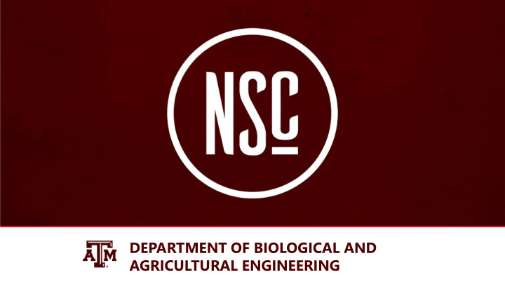 department of biological and agricultural engineering