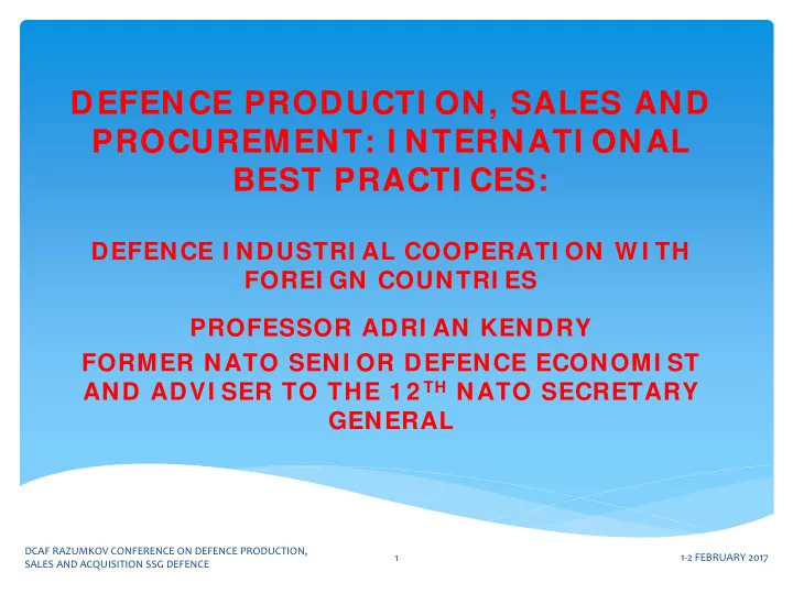 defence producti on sales and procurement i nternati onal