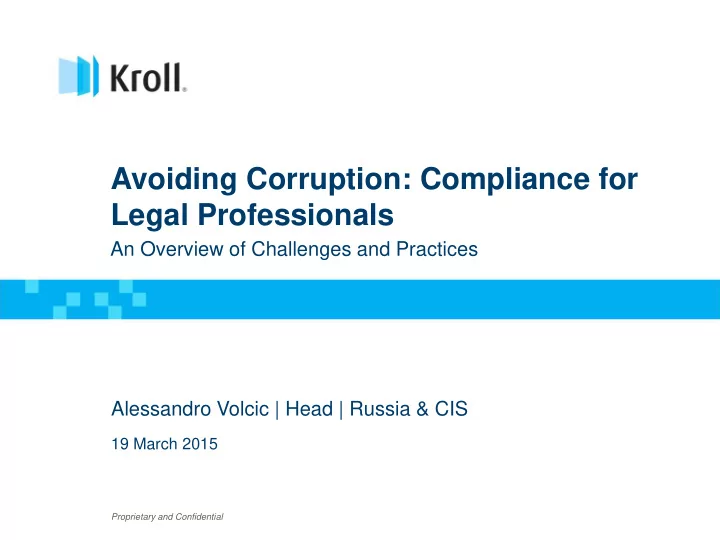 avoiding corruption compliance for