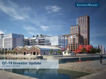 Q1-19 Investor Update  (As of March 31, 2019)  Disclaimer/Forward-Looking Statements  Statements