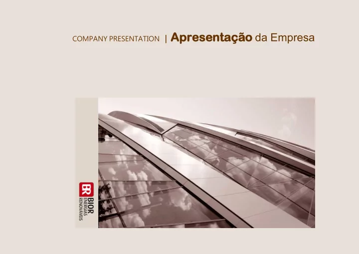 company presentation apresenta o