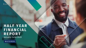 H A L F Y E A R  F I N A N C I A L  R E P O R T January  June 2020  Q 2 / 2 0 2 0  I M P O R T A