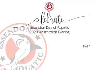 Essendon District Aquatic  2020 Presentation Evening  Part 1  welcome  Essendon District Aquatic