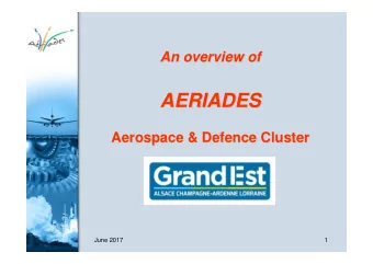 AERIADES  AERIADES  Aerospace &amp; Defence Cluster  Aerospace &amp; Defence Cluster  June 2017  1