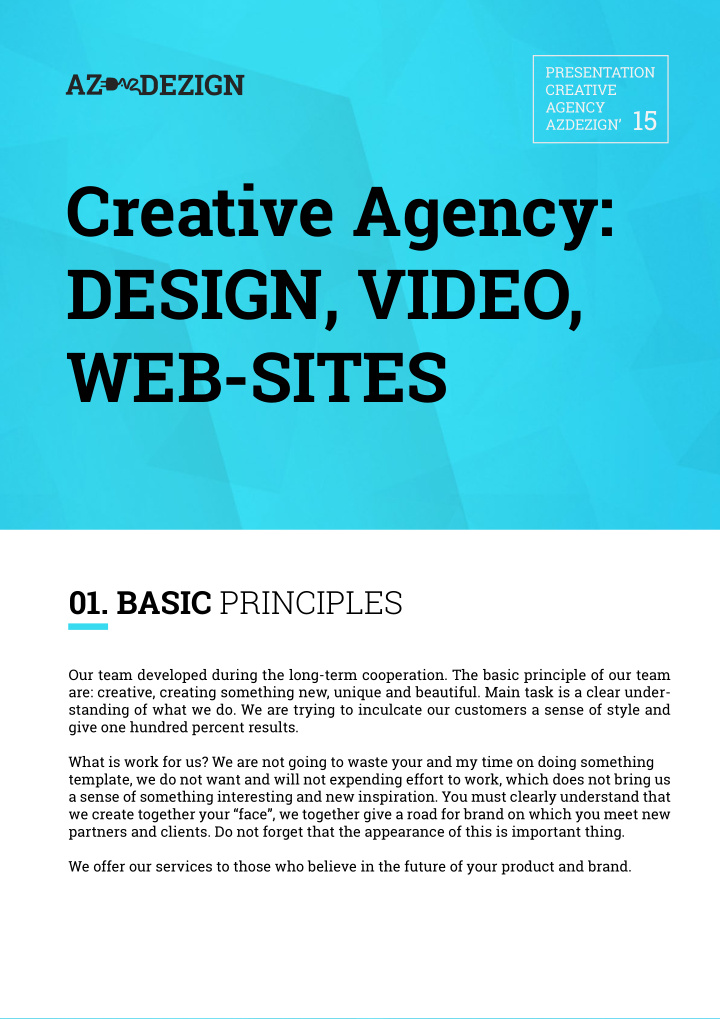 creative agency design video web sites