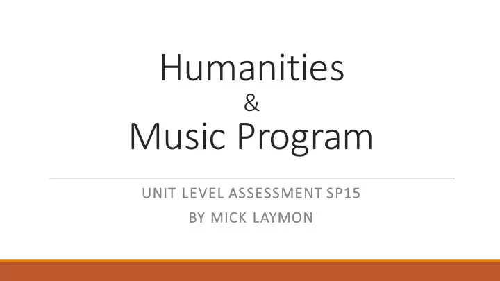 humanities