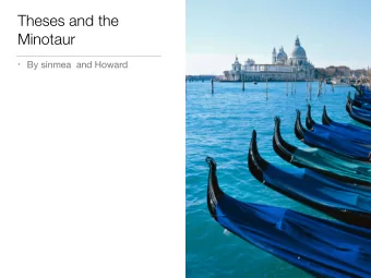 Theses and the  Minotaur  By sinmea  and Howard  The girl and Theseus meet on a  little Island