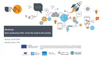 Start-up Business Plan. From the mind to the market.  Nicosia, 26.09.2019  Marlia Cunha | SPI
