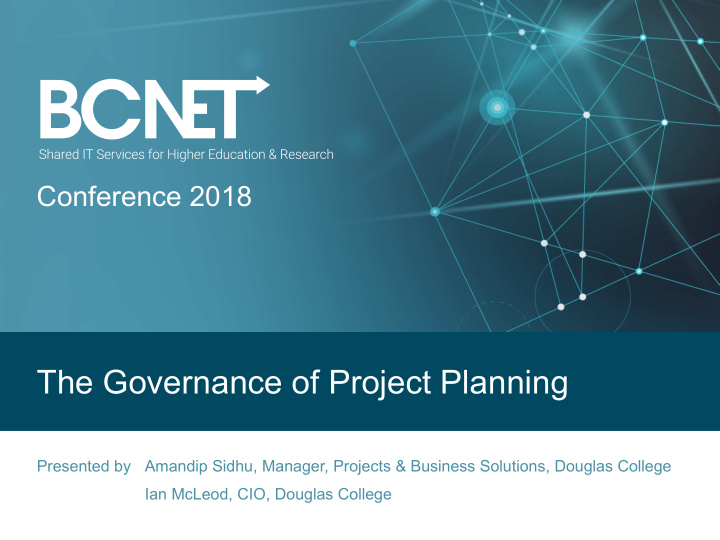 the governance of project planning