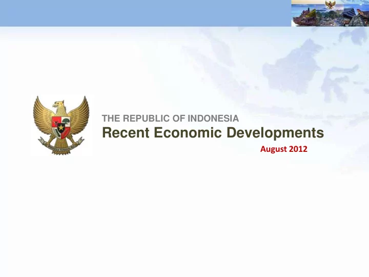 recent economic developments