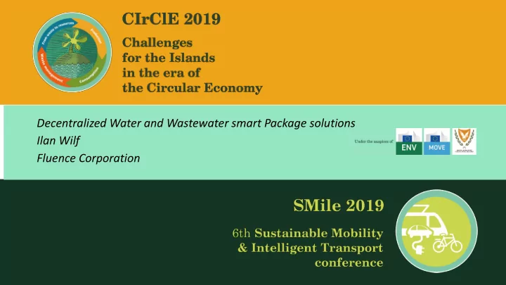 decentralized water and wastewater smart package