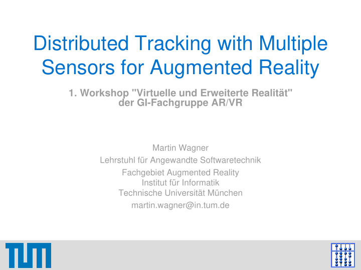 distributed tracking with multiple sensors for augmented