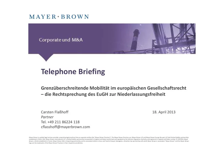 telephone briefing