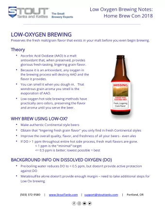 Home Brew Con 2018  LOW-OXYGEN  EN BREWING  Preserves the fresh malt/grain flavor that exists in