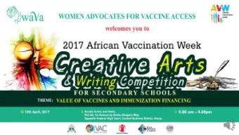 AVW 2017 Creative Art and writing Competition  Introduction/Overview  The 1 st Phase of the