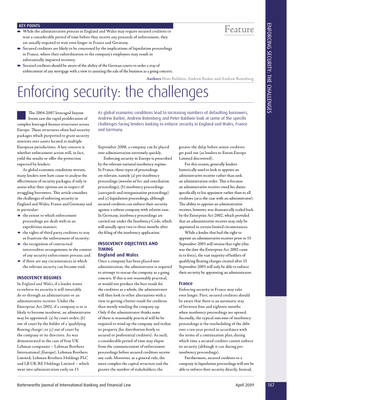 enforcing security the challenges