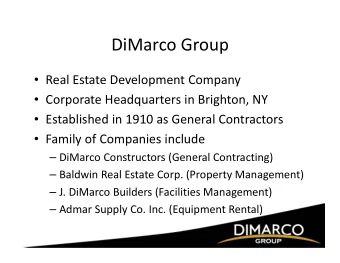 DiMarco Group  Real Estate Development Company  Corporate Headquarters in Brighton, NY