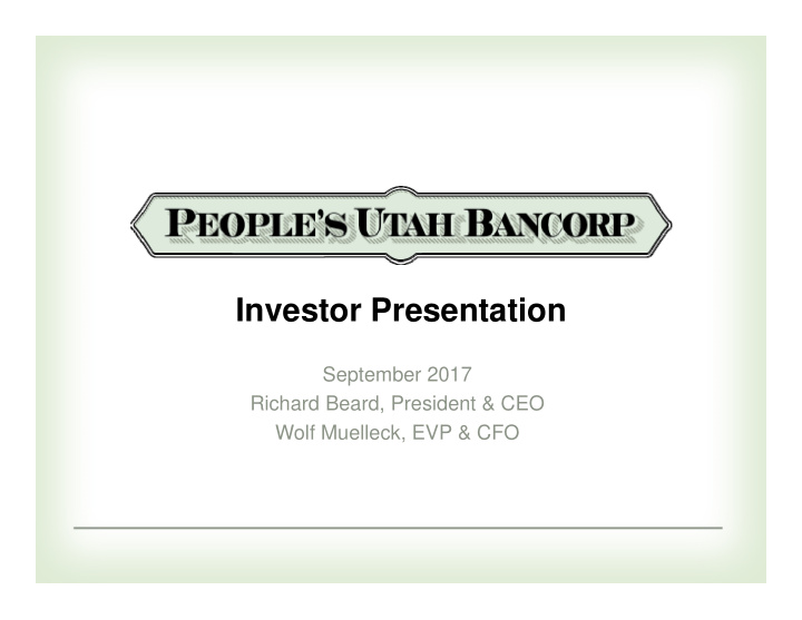 investor presentation