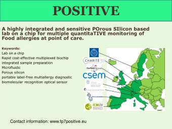 POSITIVE  A highly integrated and sensitive POrous SIlicon based  lab on a chip for multiple