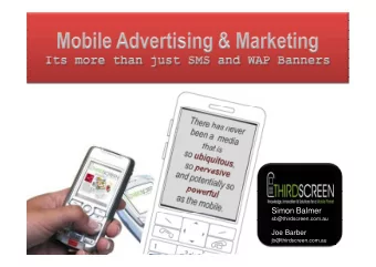 Simon Balmer  sb@thirdscreen.com.au  Joe Barber  jb@thirdscreen.com.au  Stats &amp; Facts  AIMIA -