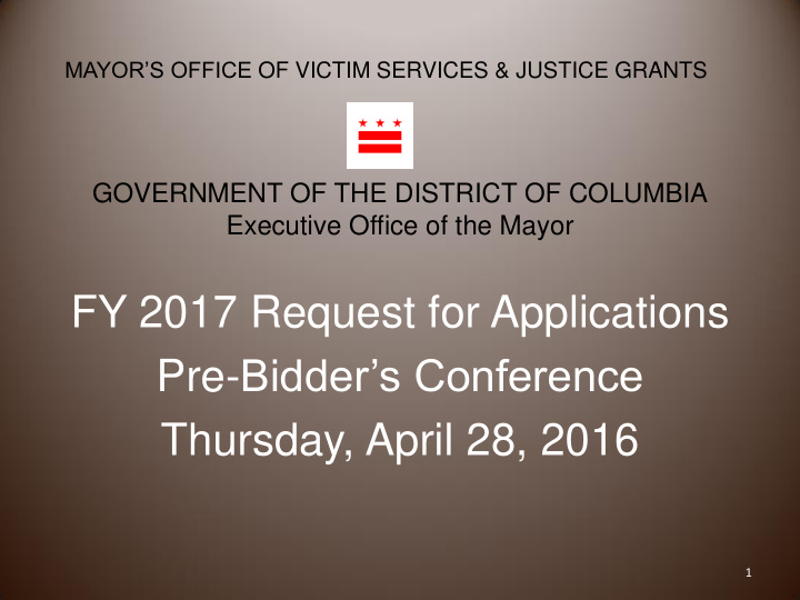 executive office of the mayor fy 2017 request for