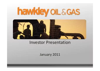 Investor Presentation  January 2011  Contents  Corporate strategy  Overview  Management