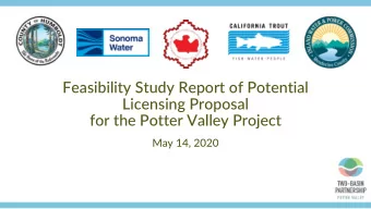 Feasibility Study Report of Potential  Licensing Proposal  for the Potter Valley Project  May 14,