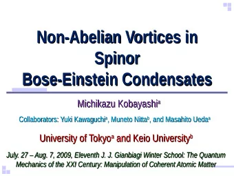 Non-Abelian Vortices in  Non-Abelian Vortices in  Spinor  Spinor  Bose-Einstein Condensates