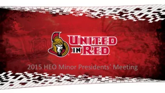 2015 HEO Minor Presidents Meeting  Scotiabank Minor Hockey Week - November 14  21, 2015