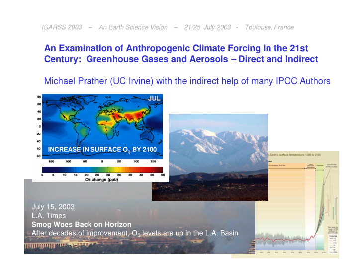 an examination of anthropogenic climate forcing in the