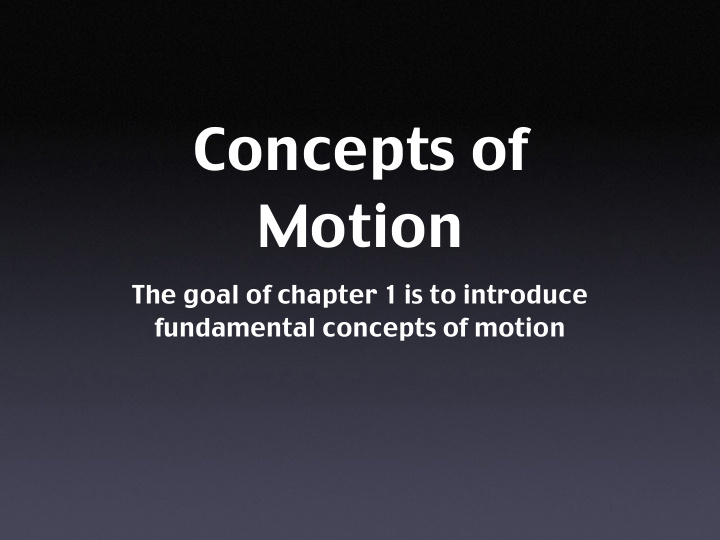 concepts of motion