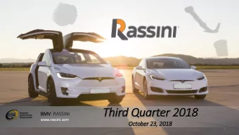 Third Quarter 2018  BM  BMV: RASSINI  www  www.rassin  ini.  i.com  October  r 23  23,  , 20  2018