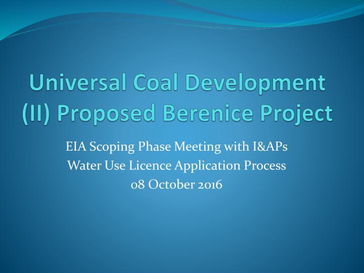 water use licence application process