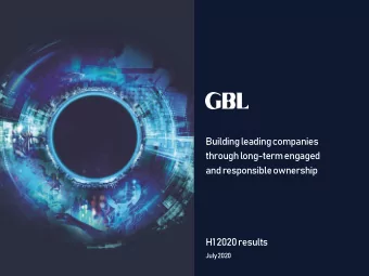 Building leading companies  through long-term engaged  and responsible ownership  H1 2020 results