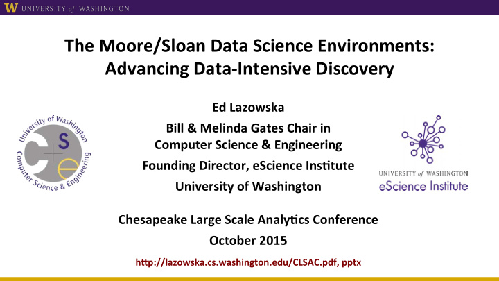 the moore sloan data science environments advancing data