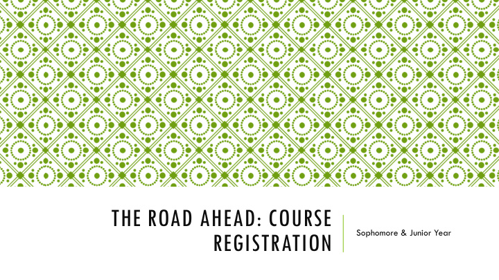 the road ahead course