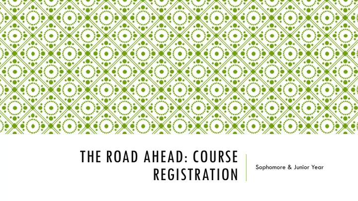 the road ahead course