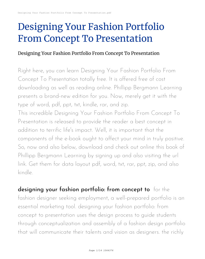 designing your fashion portfolio from concept to