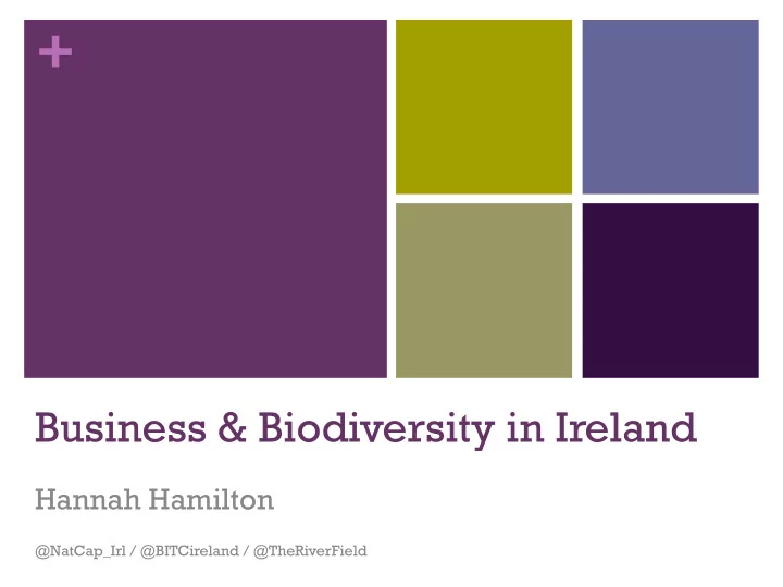 business biodiversity in ireland hannah hamilton natcap